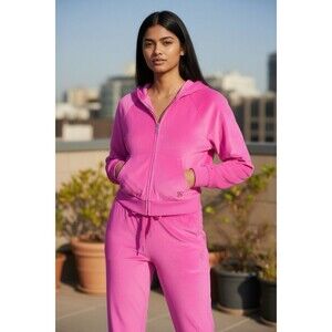 Victoria’s Secret ON POINT Velour Full-Zip Hoodie – New With Tags XL Bright Pink